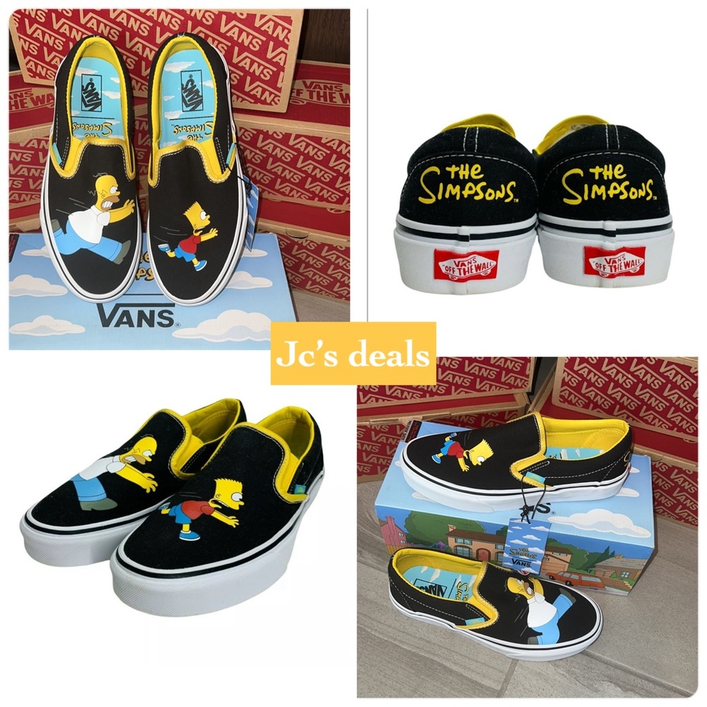🔥Vans The Simpsons Slip On Homer and Bart Skate Shoe - Limited Edition Rare 🔥 - Picture 1 of 10
